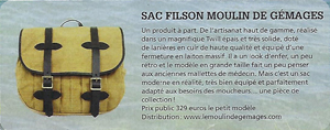 SAC FILSON LE MOULIN DE GEMAGES