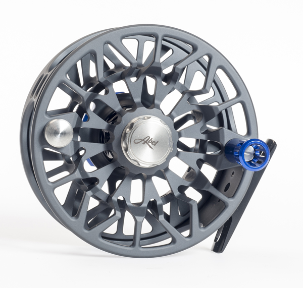 Moulinet Abel Sealed Drag Salt SDS 9/10 - soie 9 à 10 - Custom Ardoise / Bleu + manivelle bleue